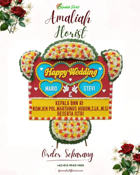Papan Bunga Pernikahan Deru